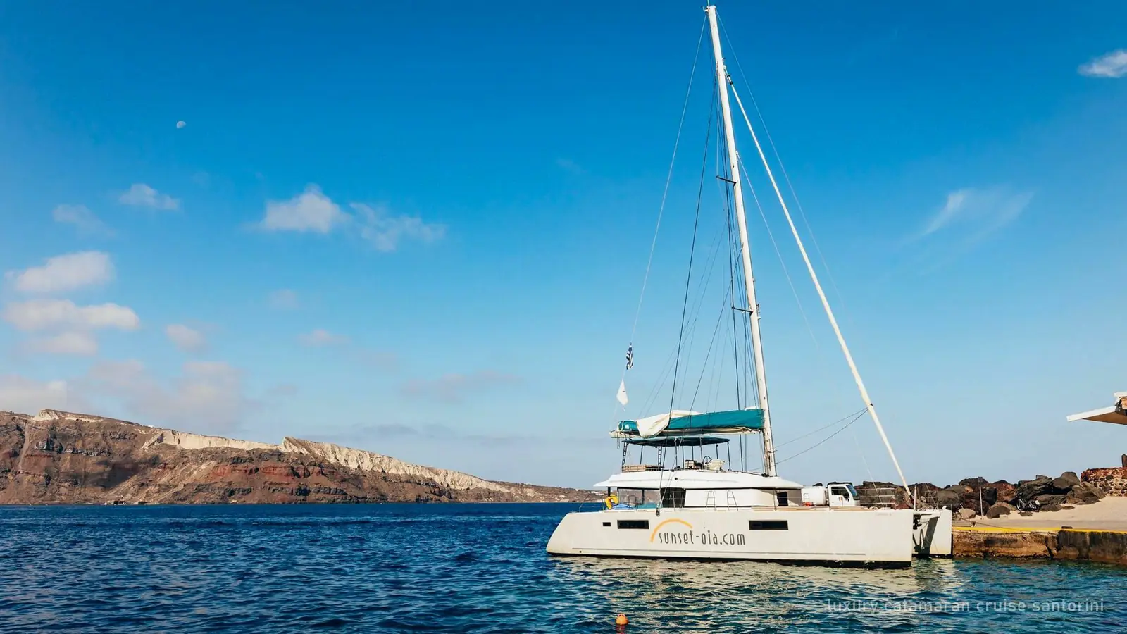 Luxury Catamaran Cruise Santorini with Meal and Open Bar — photo from the booking listing