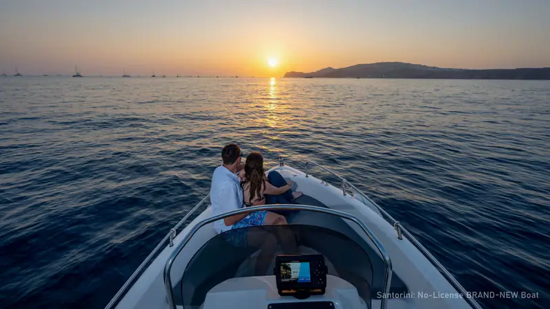 Santorini Boat Rental: License-Free Motorboat from Vlychada — photo from the booking listing