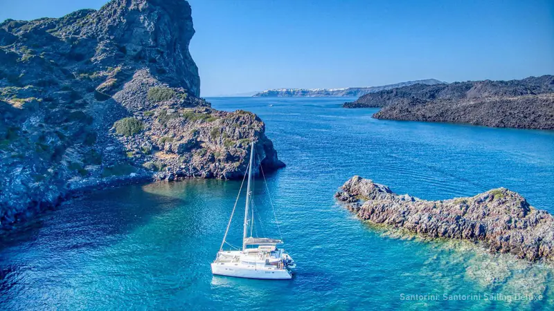 Santorini Sailing Catamaran Cruise with BBQ and Drinks — photo from the booking listing