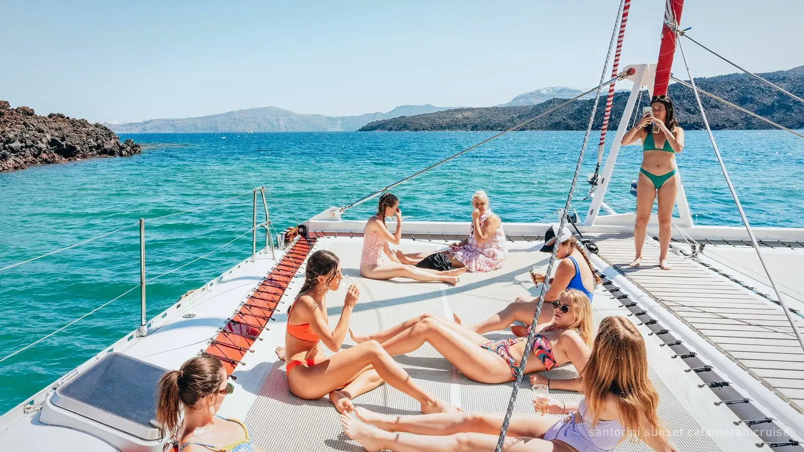 Santorini Sunset Catamaran Cruise with BBQ Dinner — photo from the booking listing